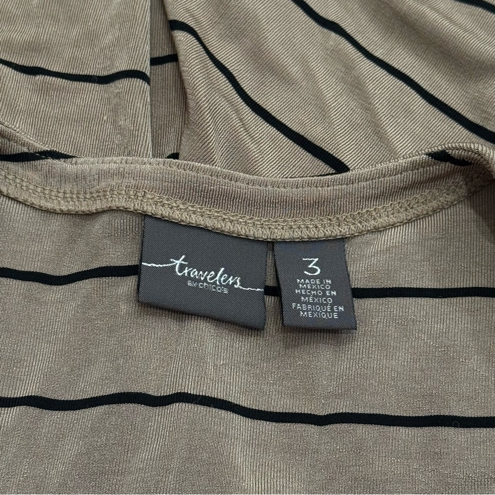 Chico’s Travelers Tab and Black Stripe Maxi Cardigan Capsule Chic Size XL - Picture 8 of 11